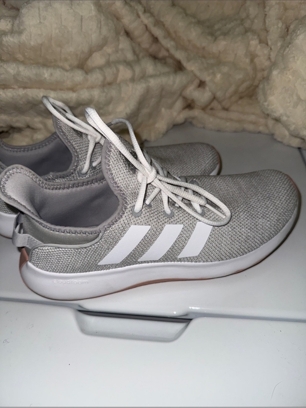 adidas Women’s Pure cloud-foam gray sneakers 8.5